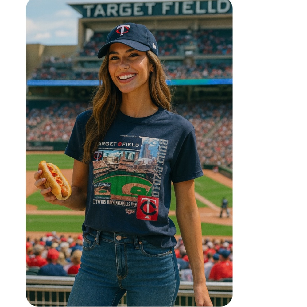GENUINE MERCHANDISE Target Field Minnesota Twins T-Shirt Navy Size Small